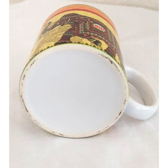 The Bombay Store 10 Oz Multicolored Indian Elephant Porcelain Coffee Mug / Cup - Picture 6 of 6